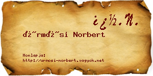 Ürmösi Norbert névjegykártya