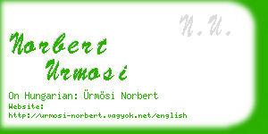 norbert urmosi business card